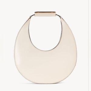 STAUD Polished Crescent Moon Shoulder Bag in Cream